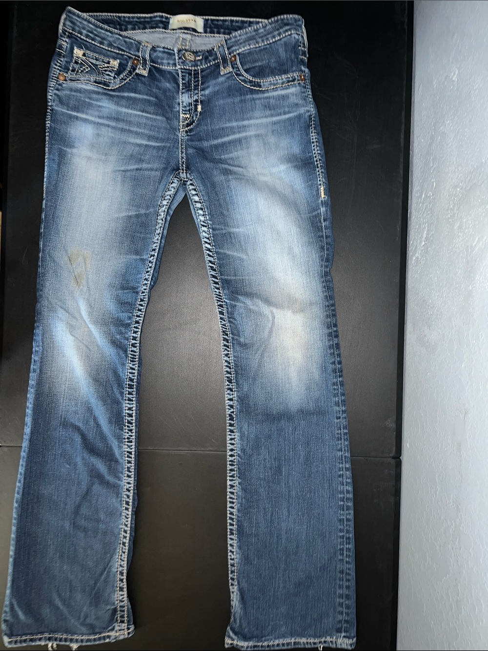 Women's Blue Washed Bootcut Jeans